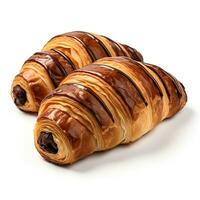 Pain au chocolat isolated on white background photo