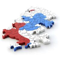 a jigsaw puzzle with the flag of Netherlands photo