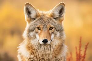 Coyote in nature, national geography, Wide life animals. AI Generated. photo