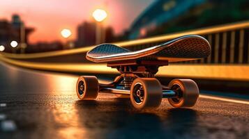 patineta de un hermosa transporte con futurista diseño. ai generado. foto