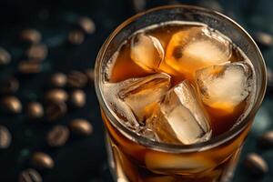 Close-up Iced espresso, Coffee. . photo