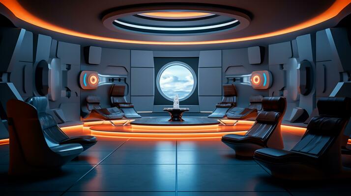 Yoga Studio Room of a Beautiful Futuristic Design. AI Generated