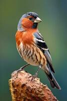 Very cute Finch in nature, national geography, Wide life animals. AI Generated. photo