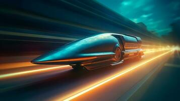 Rocket of a beautiful Transportation with futuristic design. AI Generated. photo