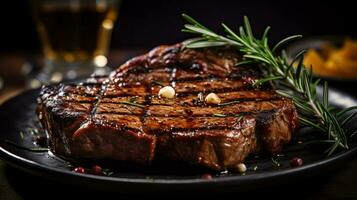 T-bone Steak is delicious food. AI Generated. photo