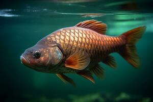 Carp in nature, national geography, Wide life animals. AI Generated. photo