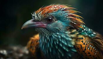 Majestic hawk beak and feather portrait generated by AI photo