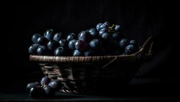 Freshness of nature bounty in a wicker basket, ripe and juicy generated by AI photo