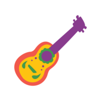 Mexican traditional guitar cartoon isolated png