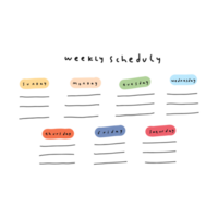 cute Weekly Schedule Template png