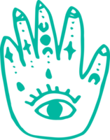 hand- met oog en tatoeëren illustratie png