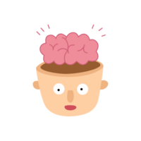 cabeza con fuera cerebro dibujos animados png