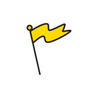 Gelb Flagge Karikatur Element png