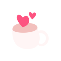 cup of coffee with heart smoke png