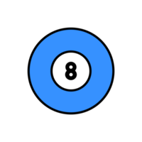 number eight Billiards ball png