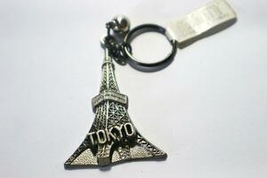 Isolated white from a Tokyo tower key chain with Tokyo writing photo