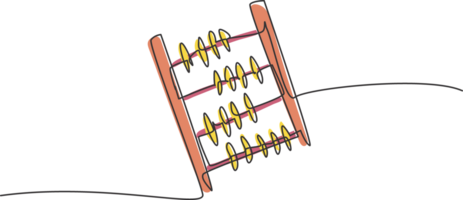 single een lijn tekening van telraam gereedschap voor helpen kinderen Bij tellen nummer. terug naar school- minimalistisch, onderwijs concept. doorlopend gemakkelijk lijn trek stijl ontwerp grafisch illustratie png