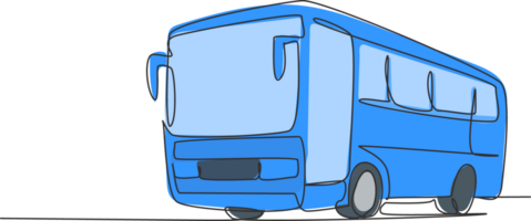 continu un ligne dessin Express les autobus cette servir interurbain passager voyages entre les provinces et pouvez aussi être utilisé par touristes. Publique véhicule. Célibataire ligne dessiner conception graphique illustration. png