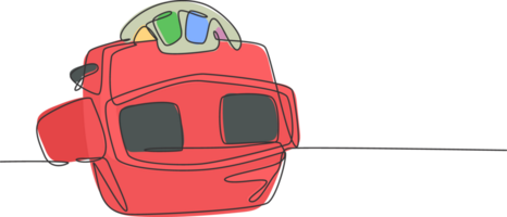 een single lijn tekening van retro oud klassiek viewmaster met film haspel. wijnoogst stereoscoop kinderen speelgoed- item concept doorlopend lijn trek ontwerp illustratie grafisch png