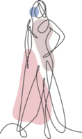 singolo continuo linea disegno di minimalista bella sexy astratto corpo donna per cosmetici, maglietta, moda. bellezza femmina ritratto concetto. di moda uno linea disegnare design grafico illustrazione png