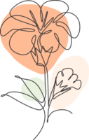 een single lijn tekening schoonheid hibiscus bloem illustratie. minimaal tropisch bloemen stijl, liefde romantisch concept voor poster, muur decor afdrukken. modern doorlopend lijn grafisch trek ontwerp png
