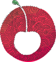 enda kontinuerlig linje teckning hela friska organisk körsbär för fruktträdgård logotyp identitet. färsk fruitage begrepp för frukt trädgård ikon. virvla runt ringla cirkel stil. ett linje dra design png