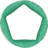 Single einer Linie Zeichnung geometrisch Formen, Pentagon Symbol. einfach Linie, Gliederung 3d zahlen Symbole zum ui und ux. Strudel locken Kreis Stil. kontinuierlich Linie zeichnen Design Illustration png