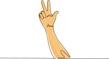 Single continuous line drawing counting hand sign. Number three hand count. Learn to count numbers. Concept of education. Nonverbal signs or symbols. One line draw graphic design illustration png