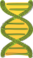 doorlopend een lijn tekening dna pictogrammen. leven gen model- bio code genetica molecuul medisch symbolen. structuur molecuul, chromosoom. kolken krullen stijl. single lijn trek ontwerp grafisch illustratie png