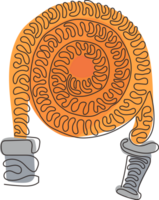 Célibataire un ligne dessin Feu tuyau logo dans branché style. adapté pour beaucoup fins. sapeur pompier équipement ou instrument. tourbillon boucle style. continu ligne dessiner conception graphique illustration png