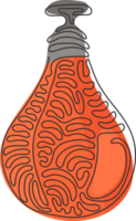 single doorlopend lijn tekening ponsen boksen snelheid tas. raken snelheid zak voor boksen opleiding. boksen uitrusting oefening. kolken krullen stijl. dynamisch een lijn trek grafisch ontwerp illustratie png