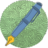 kontinuierlich einer Linie Zeichnung Stift, schreiben Symbol. Linie und Glyphe Ausführung, Unterschrift Stift Gliederung und gefüllt unterzeichnen. Strudel locken Kreis Stil. Single Linie Design Grafik Illustration png