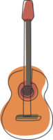 enda kontinuerlig linje teckning klassisk akustisk gitarr. musikalisk sträng instrument klassisk gitarr. för din design och företag begrepp. dynamisk ett linje dra grafisk design illustration png