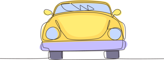 Célibataire un ligne dessin cabriolet auto. beauté sport affaires confortable cabrio voiture supercar. classique rétro moteur véhicule modèle. moderne continu ligne dessiner conception graphique illustration png