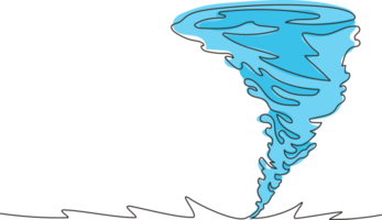 Célibataire un ligne dessin éclaboussure de l'eau vortex et tordu forme. l'eau tournoiement image isolé. tornade de l'eau. tournant tornade. moderne continu ligne dessiner conception graphique illustration png