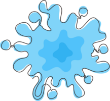Continuous one line drawing water drips and flowing. Blob and splash. Concept of paint splashes, splatters, splodges, drops, blots shape. Single line draw design graphic illustration png
