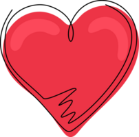 Single continuous line drawing heart icon. Perfect love symbol. Valentine's day sign, emblem isolated on. Flat style for graphic and web design, logo. Dynamic one line draw png