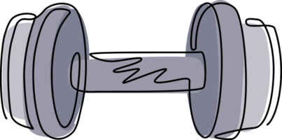Single continuous line drawing dumbbells flat icon. Thin line signs for design logo, visit card. Outline symbol for web design or mobile app. Dumbbells outline pictogram. One line draw graphic png