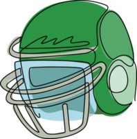 Célibataire continu ligne dessin américain Football casque icône. compétitif sport. conception élément pour logo, étiqueter, emblème, signe, affiche, T-shirt. dynamique un ligne dessiner graphique conception illustration png