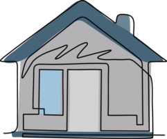 Single einer Linie Zeichnung Haus Logo wie Symbol zum irgendein Geschäft insbesondere zum Haus Geschäft, echt Anwesen, die Architektur, Konstruktion, Hypothek, mieten. modern kontinuierlich Linie zeichnen Design Grafik png