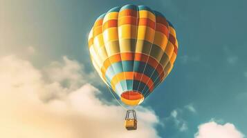 Hot air balloon of a beautiful Transportation with futuristic design. AI Generated. photo