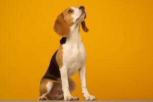 Cute Beagle in nature, national geography, Wide life animals. . photo