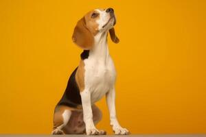 Cute Beagle in nature, national geography, Wide life animals. AI Generated. photo