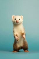 Very cute baby Ferret in nature, national geography, Wide life animals. AI Generated. photo