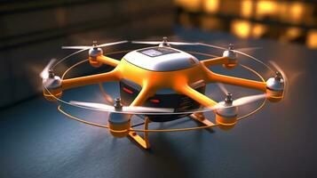 Parcel delivery Drone of a beautiful Transportation with futuristic design. AI Generated. photo