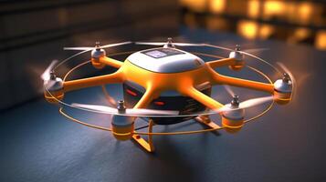 Parcel delivery Drone of a beautiful Transportation with futuristic design. . photo