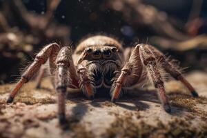 Spider in nature, national geography, Wide life animals. AI Generated. photo