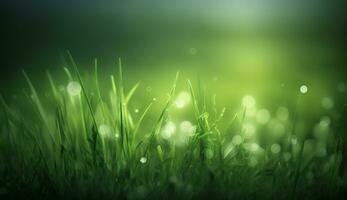 art abstract spring background or summer background with fresh grass. AI Generative photo