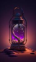arabic lantern of ramadan celebration background. photo