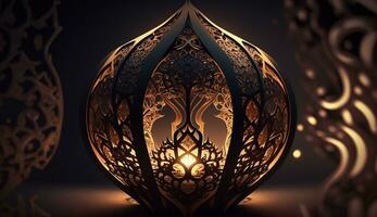 Realistic arabic lantern of ramadan celebration free download. Ai Generative photo